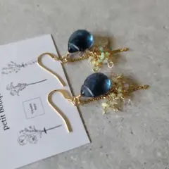 【14kgf 】フローライト×プレシャスオパール＊チェーンピアス/イヤリング可