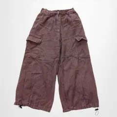 アティチュード ワイドカーゴパンツ ウエストゴム コットン100% ドロスト