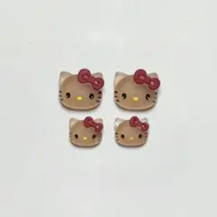 サンリオ日焼けキティネイルパーツマットモノクロブラックリボンハートキラキラ