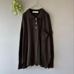 ザラ［S］美品◎大人クール◎ウールブレンド◎なめらかタッチ◎スリット付ポロニット