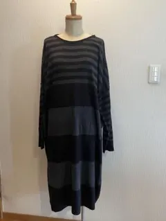 ストライプ柄 長袖チュニック