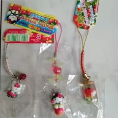 ハローキティ 信州 りんご 根付け ストラップ まとめ 3個 新品