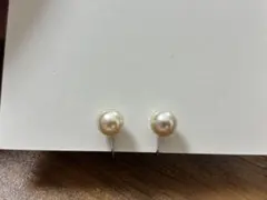 一粒パール調イヤリング シルバーカラー 8mm珠 冠婚葬祭 フォーマル