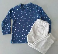 UNIQLO　ネイビー水玉パジャマ　フリース 110cm