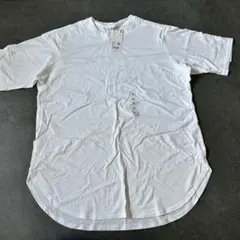 【新品】UNIQLO スムースコットンラウンドヘムロングT（半袖）XLサイズ