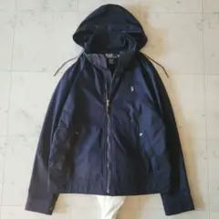 ラルフローレン ポニー刺繍 ナイロンパーカー フード収納 Mサイズ 濃紺