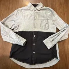 長袖シャツ Mサイズ グレー 黒のサムネイル