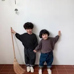 お洒落 可愛い ブラック デニム パンツ　80 90 100