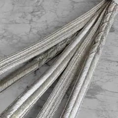 金属糸 帯締め☆礼装用 平組 銀糸 silver 単色 上品 フォーマル 組紐