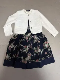 花柄フォーマルワンピース×イーストボーイの白ジャケットセット　卒園式入学式女の子