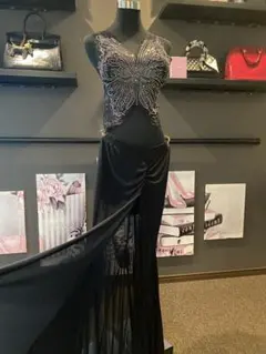 ベリーダンス　蝶のビーズ　刺繍　ロングドレス　セットアップ