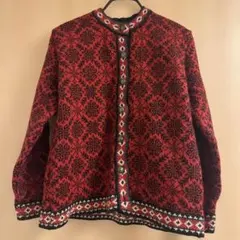 L.L.Bean赤 長袖カーディガン