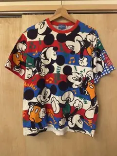 あ*め様 ディズニーリゾート公式　ミッキーマウス　カラフル　総柄Tシャツのサムネイル