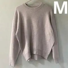 GU スウェットライクニットオーバーサイズプルオーバー　GRAY M