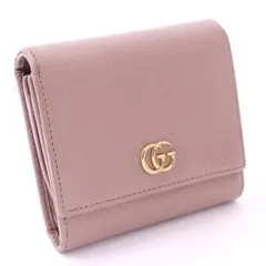 GUCCI GGマーモント 三つ折り財布 ピンクベージュ