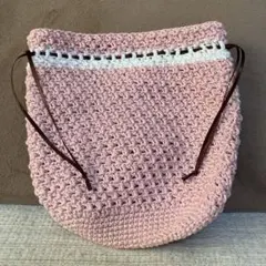 まぁるい巾着◎巾着 リボン 手編み