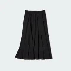 ユニクロ マーメイドロングスカート（丈標準84～88cm）〔M〕ブラック 表面感