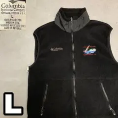 6WE342 90's columbia フリースベスト ドローコード付