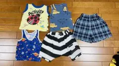 子供用タンクトップとショートパンツ5点セット