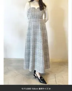 【タグ付き】MERCURYDUO オリジナルツイードジャンスカベアワンピース M