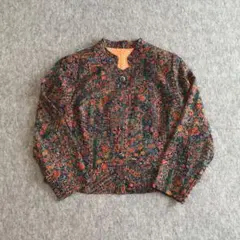 00s ジャケット　マルチカラー　総柄　レトロ感　レディース　y2k