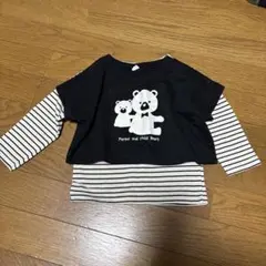 ロンT 親子のクマ Tシャツ レイヤードスタイル