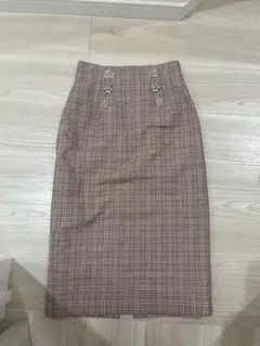 プロポーション チェックロングスカート