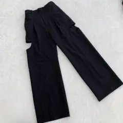 arch ives 黒 スラックス スリット デザイン ポリエステル Mサイズ