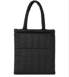 【新品未使用】ジェラートピケ　キルティングトートバッグ　ブラック