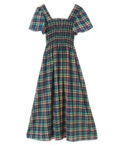 【fifth】 チェック柄のマキシドレス グリーン×イエローのサムネイル