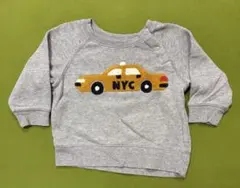 長袖トレーナー グレー NYCタクシー柄　90サイズ