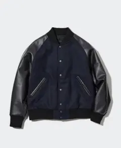 UNIQLO ウール合成皮革スタジャン ブラック