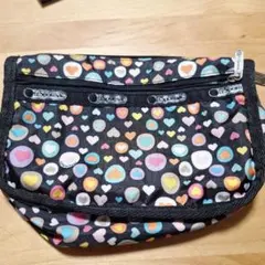 レスポートサック　カラフルハート柄ポーチ
