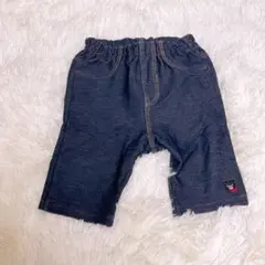 DOUBLE.B ダブルビー ダークブルー デニム ショートパンツ ズボン 90