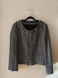 しまむら ノーカラーツイードジャケット 15AR