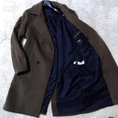 美品✨ZARA　メンズ　ダブルブレスト　チェスターコート　ボア　黒　M 極美品✨ZARA ダブルチェスターコート ヘリンボーン イタリア生地 黒