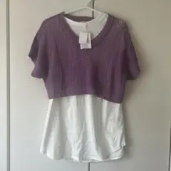 ALGY パープル レイヤード Tシャツ サマーベストセット