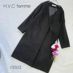 ノーカラーコートノーカラー　 ロングコート シンプル　ロング丈　ブラック【F】