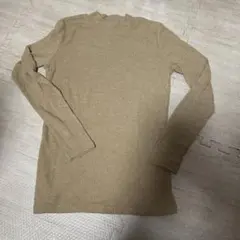 UNIQLO　ベージュ リブ編み 長袖Tシャツ Mサイズ