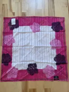 【新品未使用】Lanvin バラ柄 シルクハンカチ