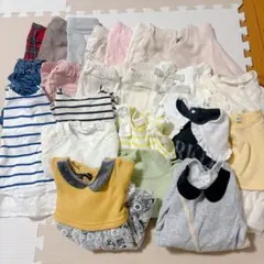 値下げ！80長袖トップスボトムス90長袖トップスワンピースタイツまとめ売り29点
