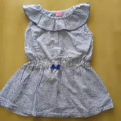 ホットビスケッツ　ウサギ刺繍のストライプワンピース 90cm