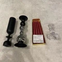 ブラックメタルキャンドルホルダーとキャンドルセット