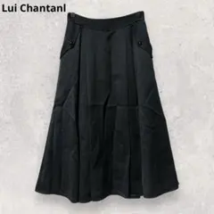 エルシャンタル プリーツスカート 9 黒 フレア 日本製