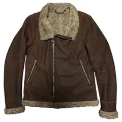 monkey time フェイクムートンライダースジャケット ブラウン サイズM