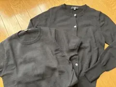 イネド　ウール　ニット　黒　アンサンブル