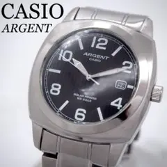 233 CASIO ARGENT ソーラー時計 デイト メンズ　時計 ブラック