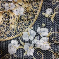 ✨フローラルデザイン スカーフ ネイビー✨