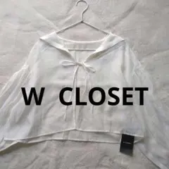 w closetシアー セーラーカラー ブラウス ホワイト クロップド リボンのサムネイル