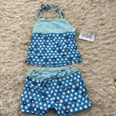 130cm女の子用水着セット セパレートブルー